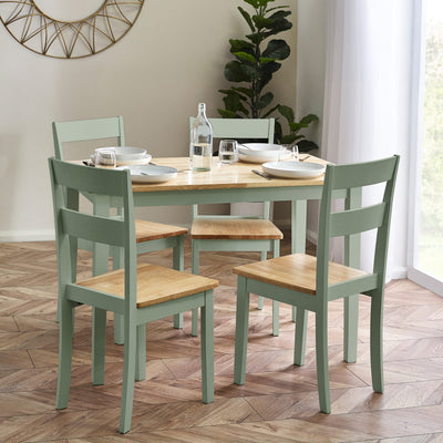 Linwood Sage Green and Natural 114cm Small Rectangular Dining Table