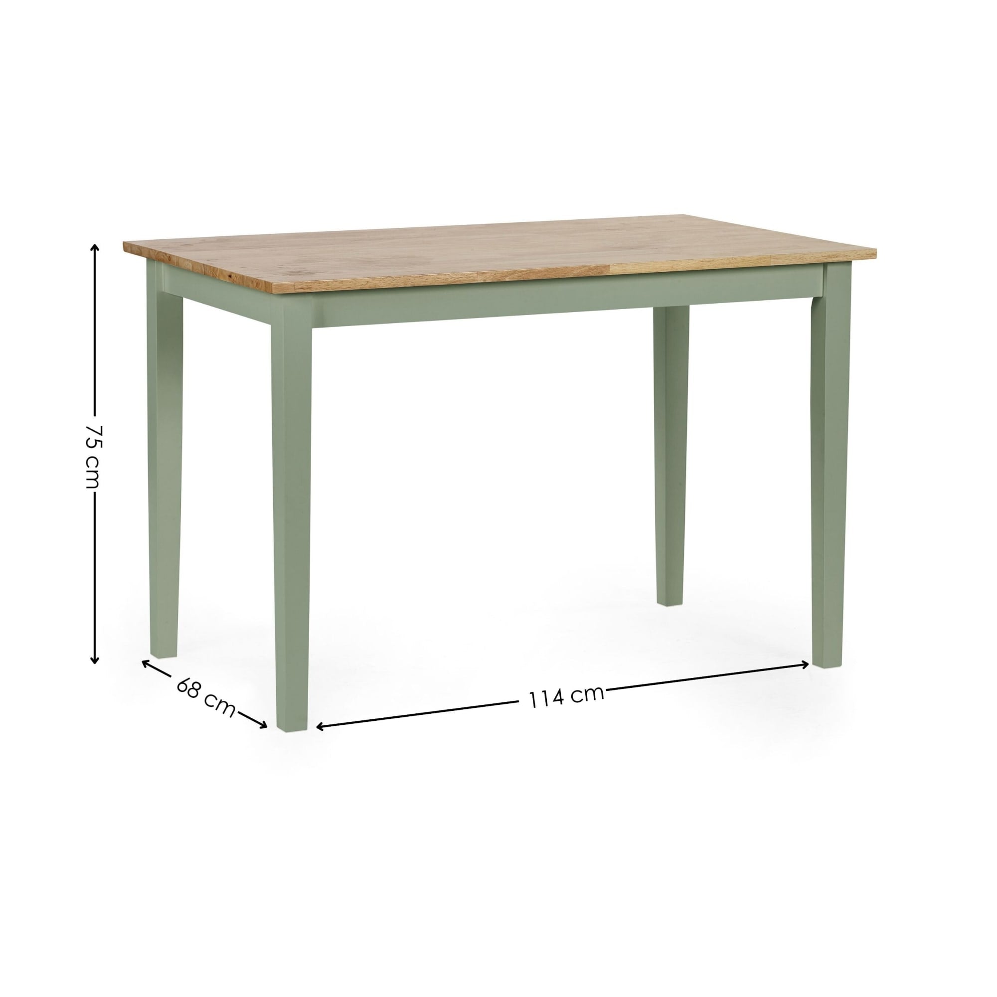 Linwood Sage Green and Natural 114cm Small Rectangular Dining Table