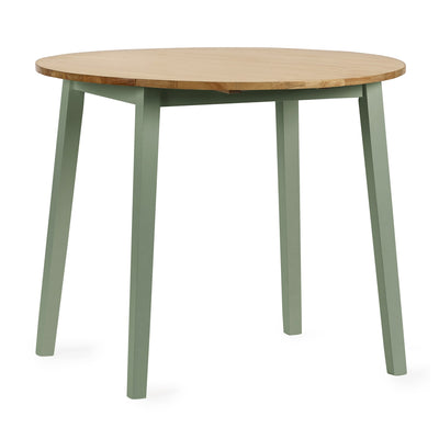 Linwood Sage Green and Natural 55-90cm Round Drop Leaf Table