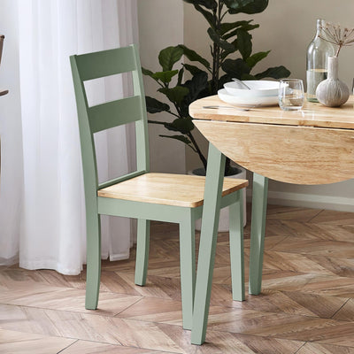 Linwood Set of 2 Sage Green and Natural Dining Chairs