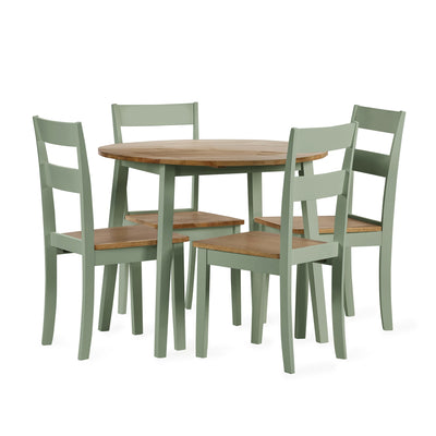 Linwood Set of 2 Sage Green and Natural Dining Chairs