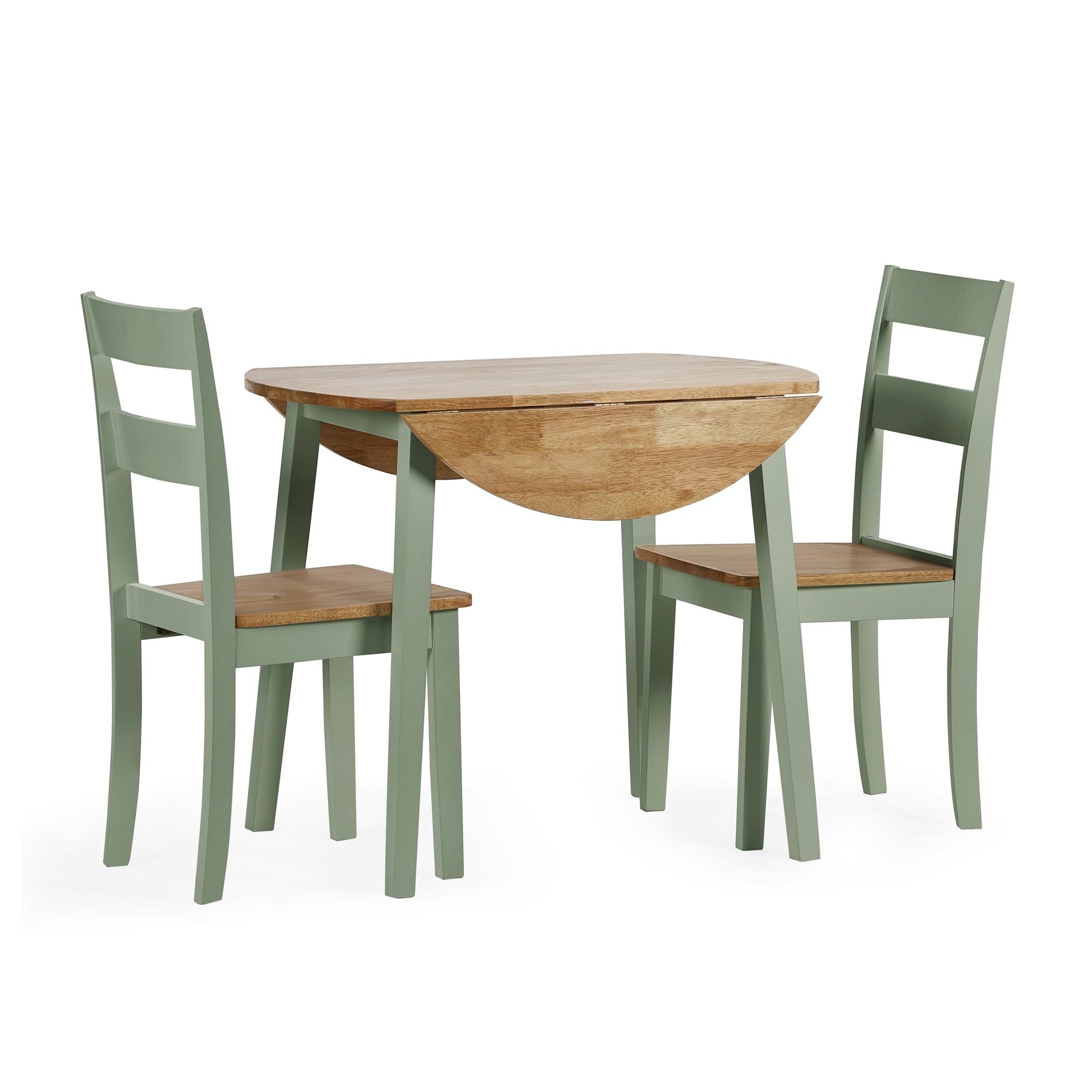 Linwood Set of 2 Sage Green and Natural Dining Chairs