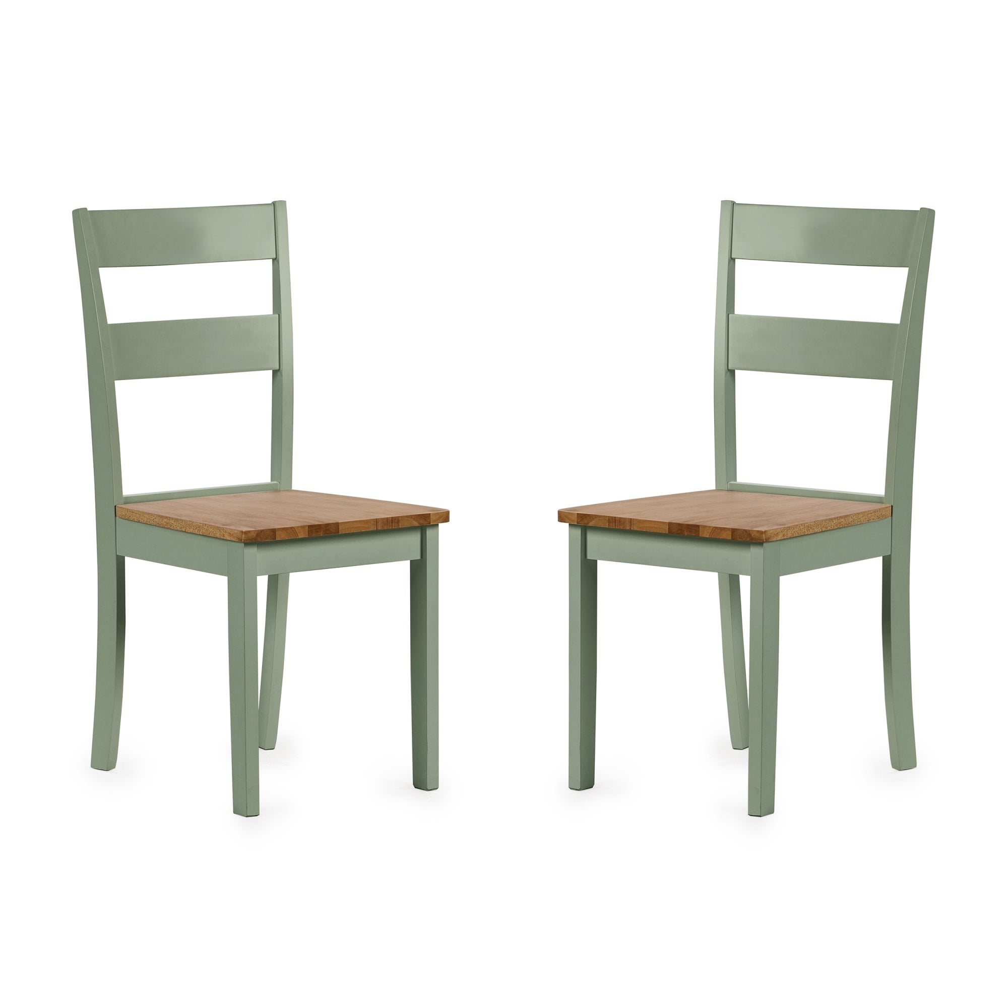 Linwood Set of 2 Sage Green and Natural Dining Chairs