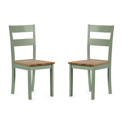 Linwood Set of 2 Sage Green and Natural Dining Chairs