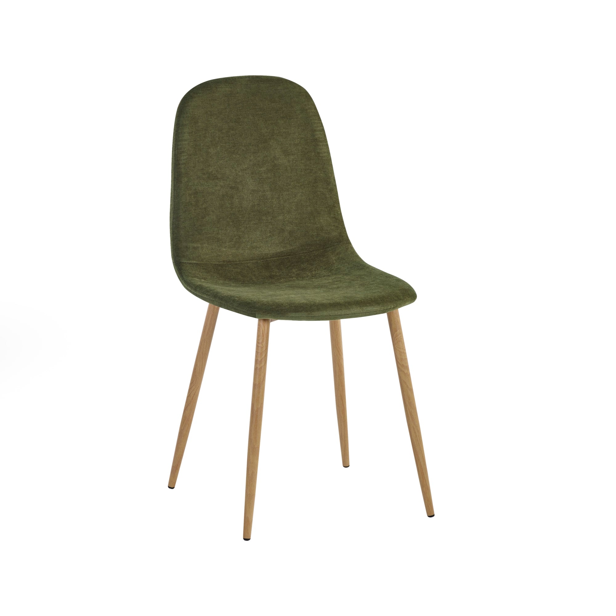 Set of 4 Lottie Olive Green Chenille Upholstered Dining Chairs