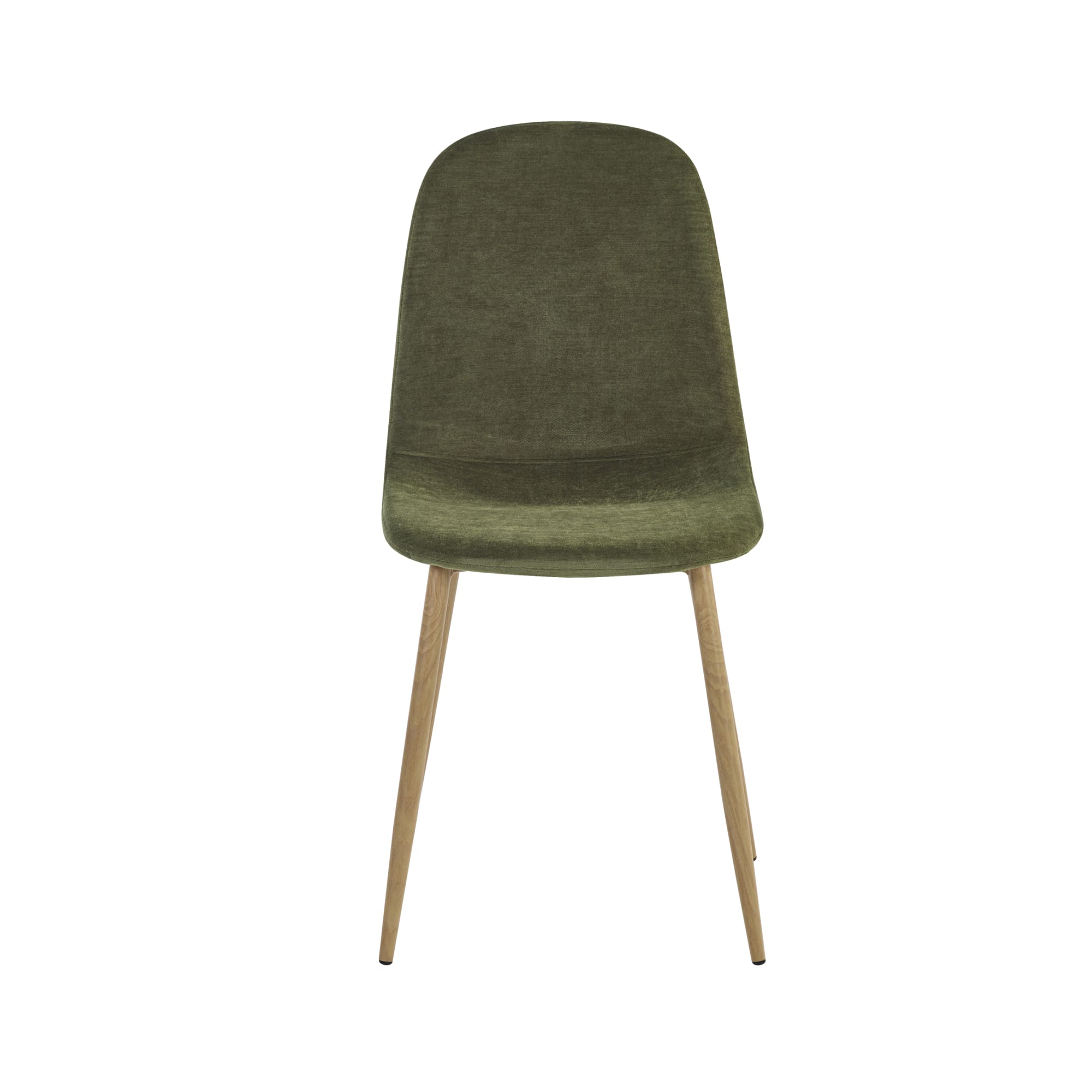 Set of 4 Lottie Olive Green Chenille Upholstered Dining Chairs