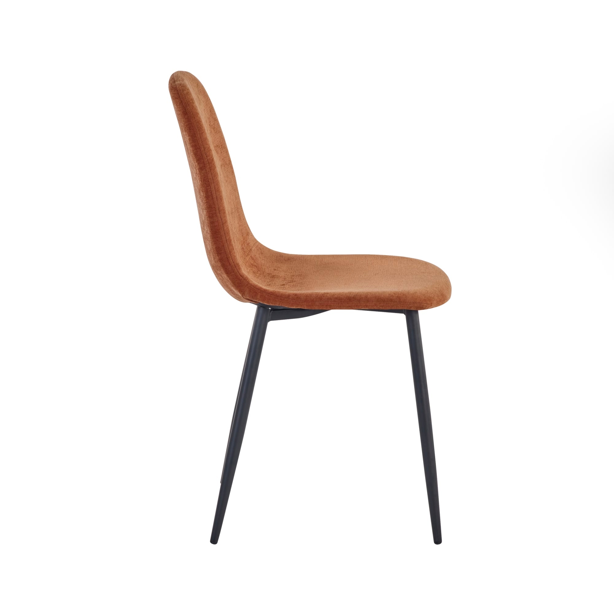 Set of 4 Lottie Orange Chenille Upholstered Dining Chairs