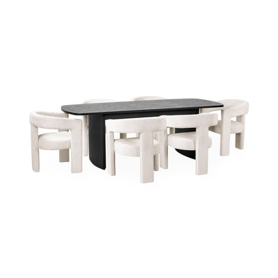 Louis Fluted Extending Dining Table - Black