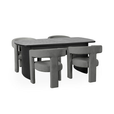Louis Fluted Extending Dining Table - Black