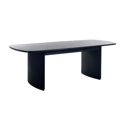Louis Fluted Extending Dining Table - Black