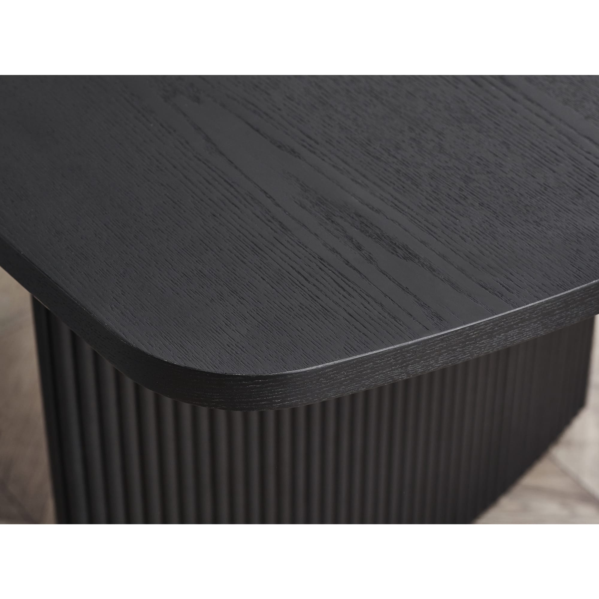 Louis Fluted Extending Dining Table - Black