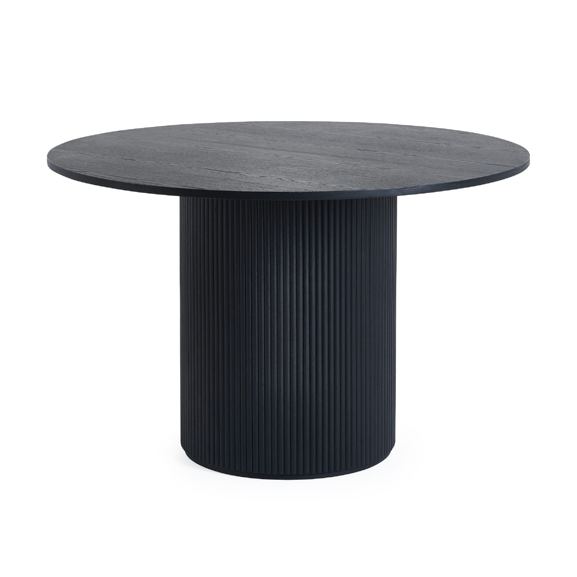 Louis Fluted Round Dining Table - Black