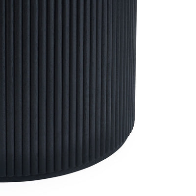 Louis Fluted Round Dining Table - Black