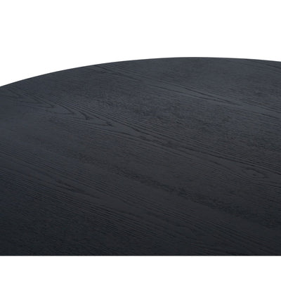 Louis Fluted Round Dining Table - Black