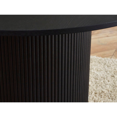 Louis Fluted Round Dining Table - Black
