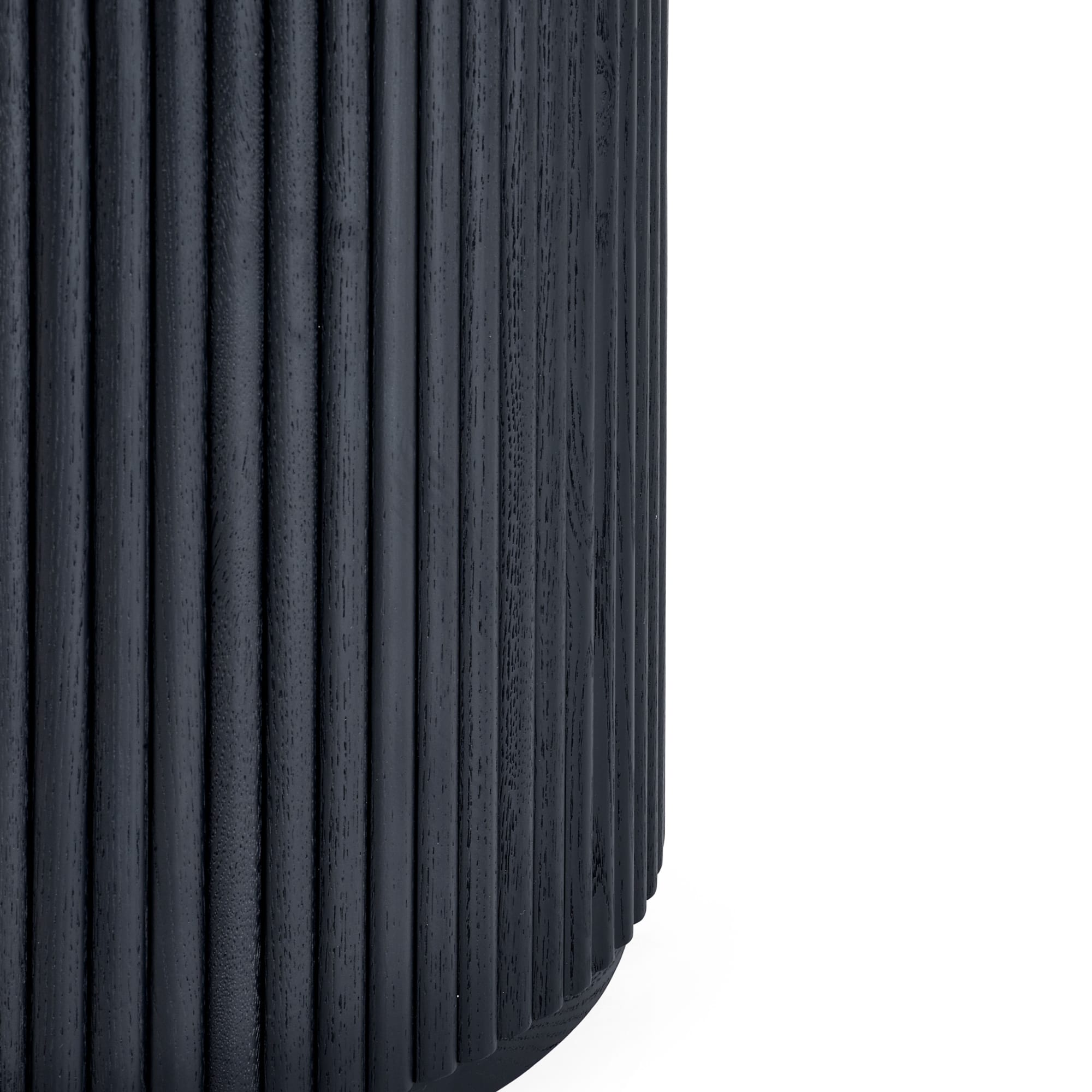 Louis Fluted Round Coffee Table - Black