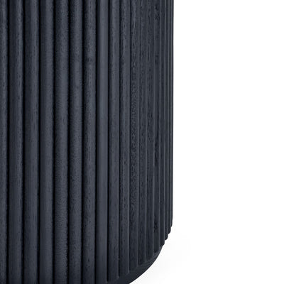 Louis Fluted Round Coffee Table - Black