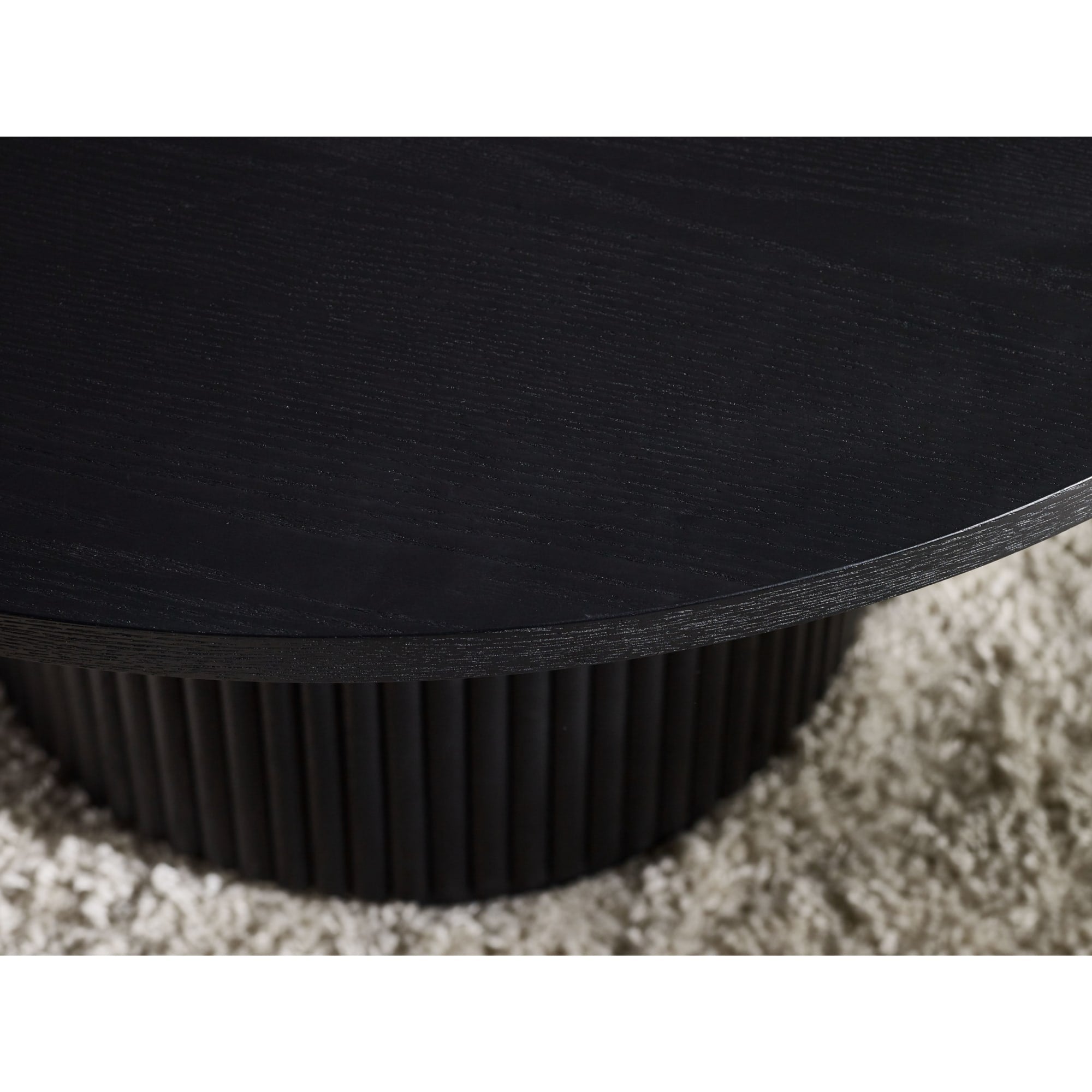 Louis Fluted Round Coffee Table - Black