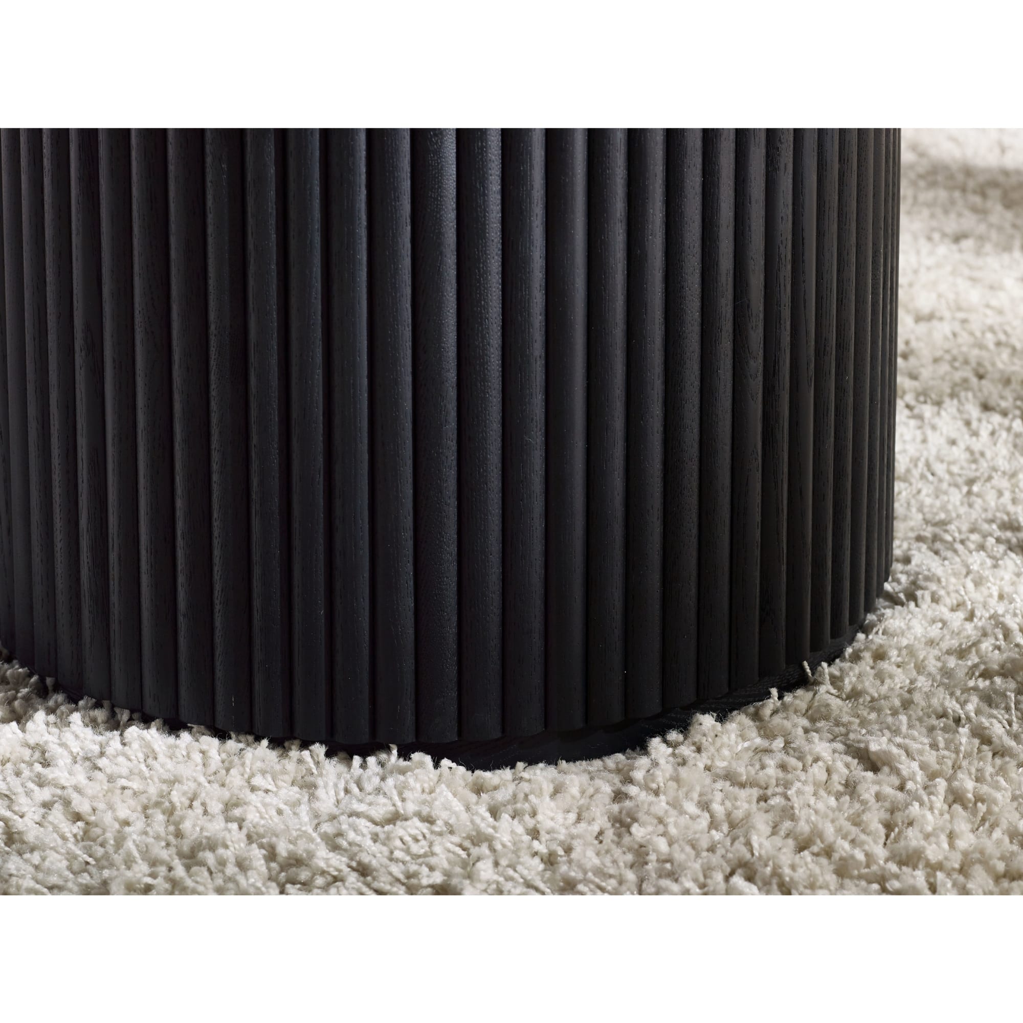 Louis Fluted Round Coffee Table - Black