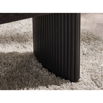 Louis Fluted Compact Coffee Table - Black