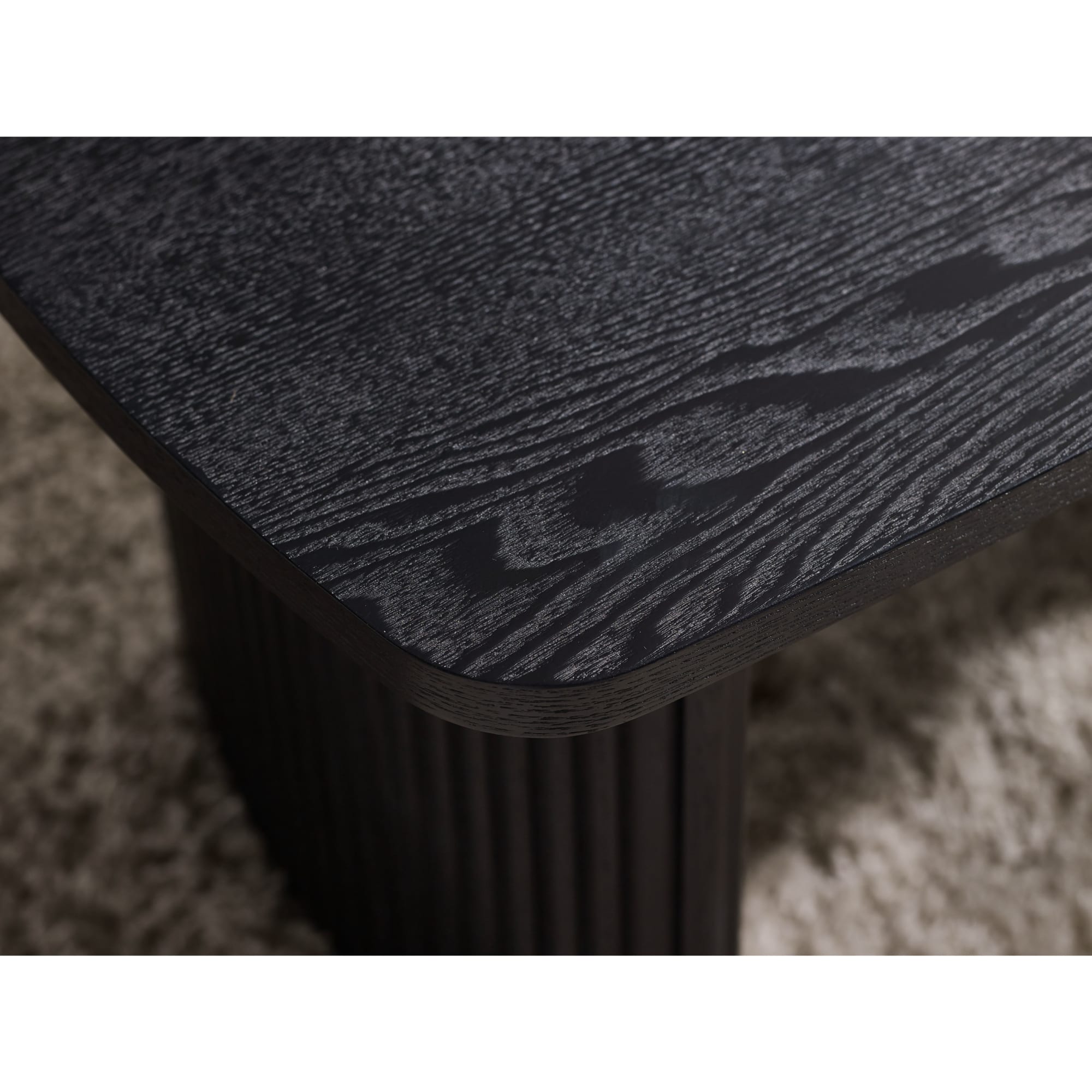 Louis Fluted Compact Coffee Table - Black