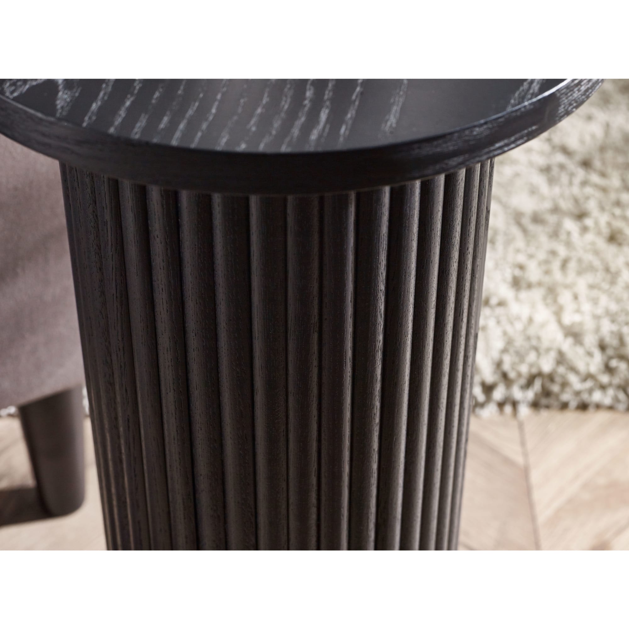 Louis Fluted Drinks Table - Black