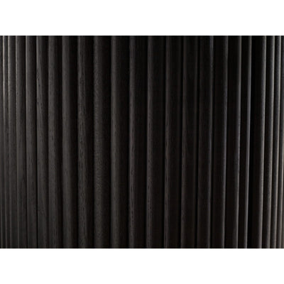 Louis Fluted Side Table With Door - Black