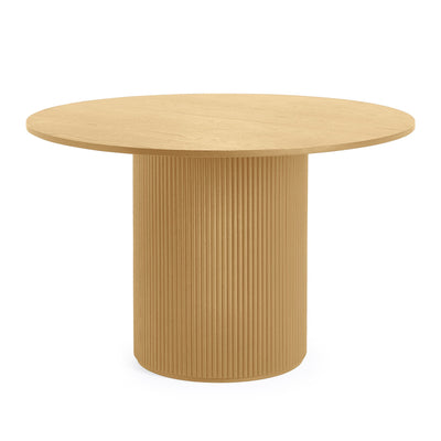 Louis Light Oak Fluted 120cm Round Dining Table