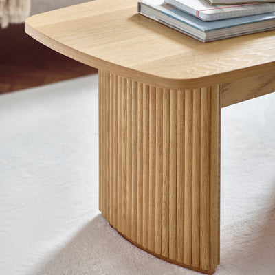 Louis Light Oak Effect Fluted 90cm Compact Coffee Table