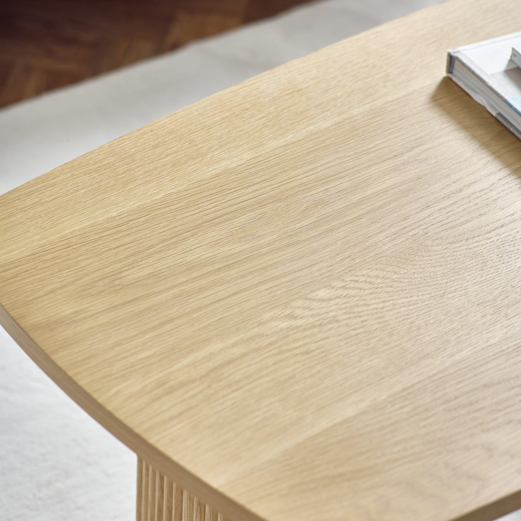 Louis Light Oak Effect Fluted 90cm Compact Coffee Table