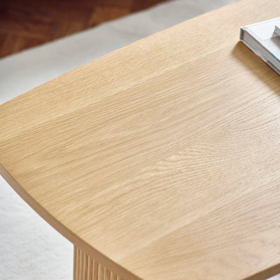 Louis Light Oak Effect Fluted 90cm Compact Coffee Table