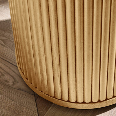 Louis Light Oak Effect Fluted Side Table with Storage