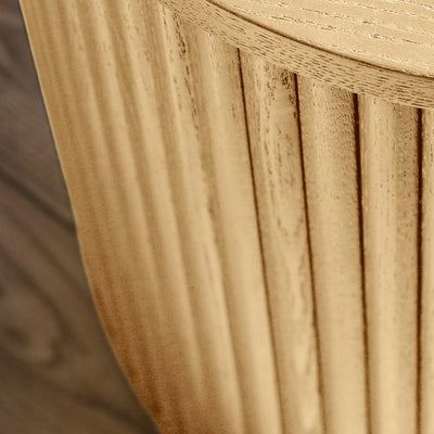 Louis Light Oak Effect Fluted Side Table with Storage