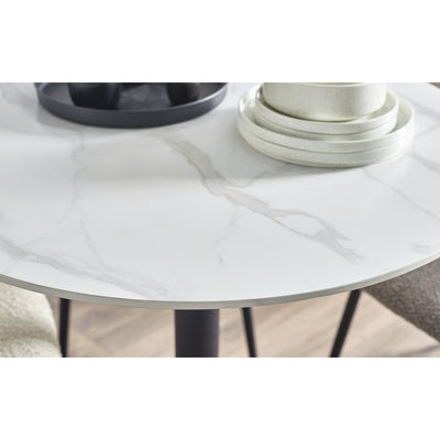Luca 80cm Round Dining Table White