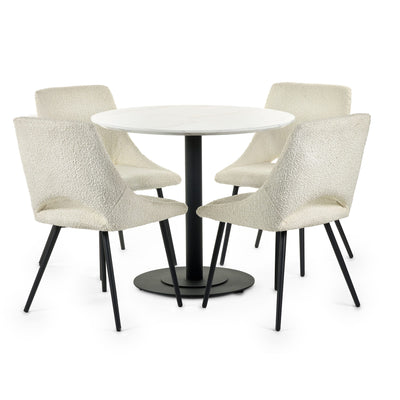 Luca 80cm Round Dining Table White