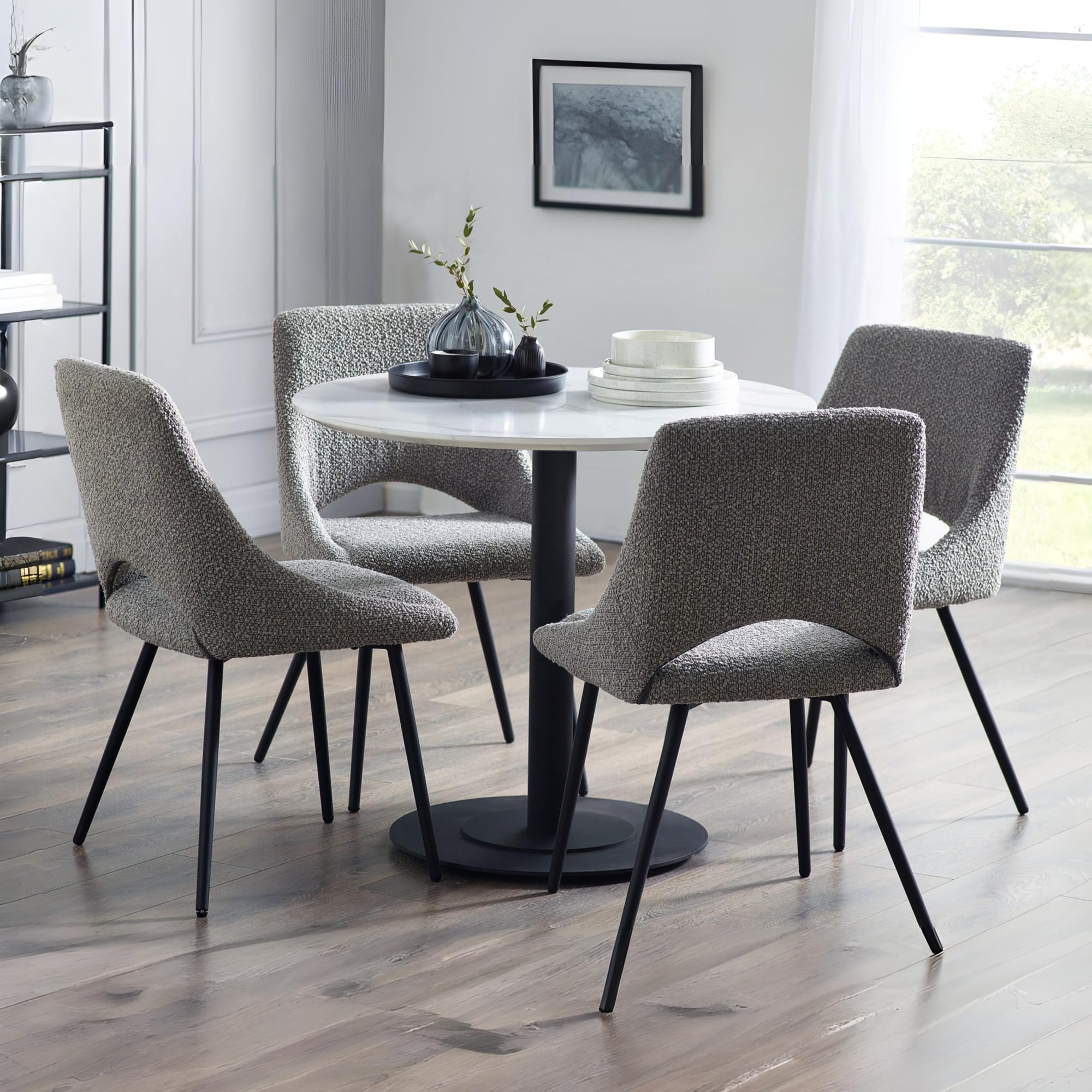 Luca 80cm Round Dining Table White