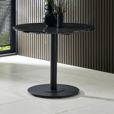 Luca 80cm Round Dining Table Black