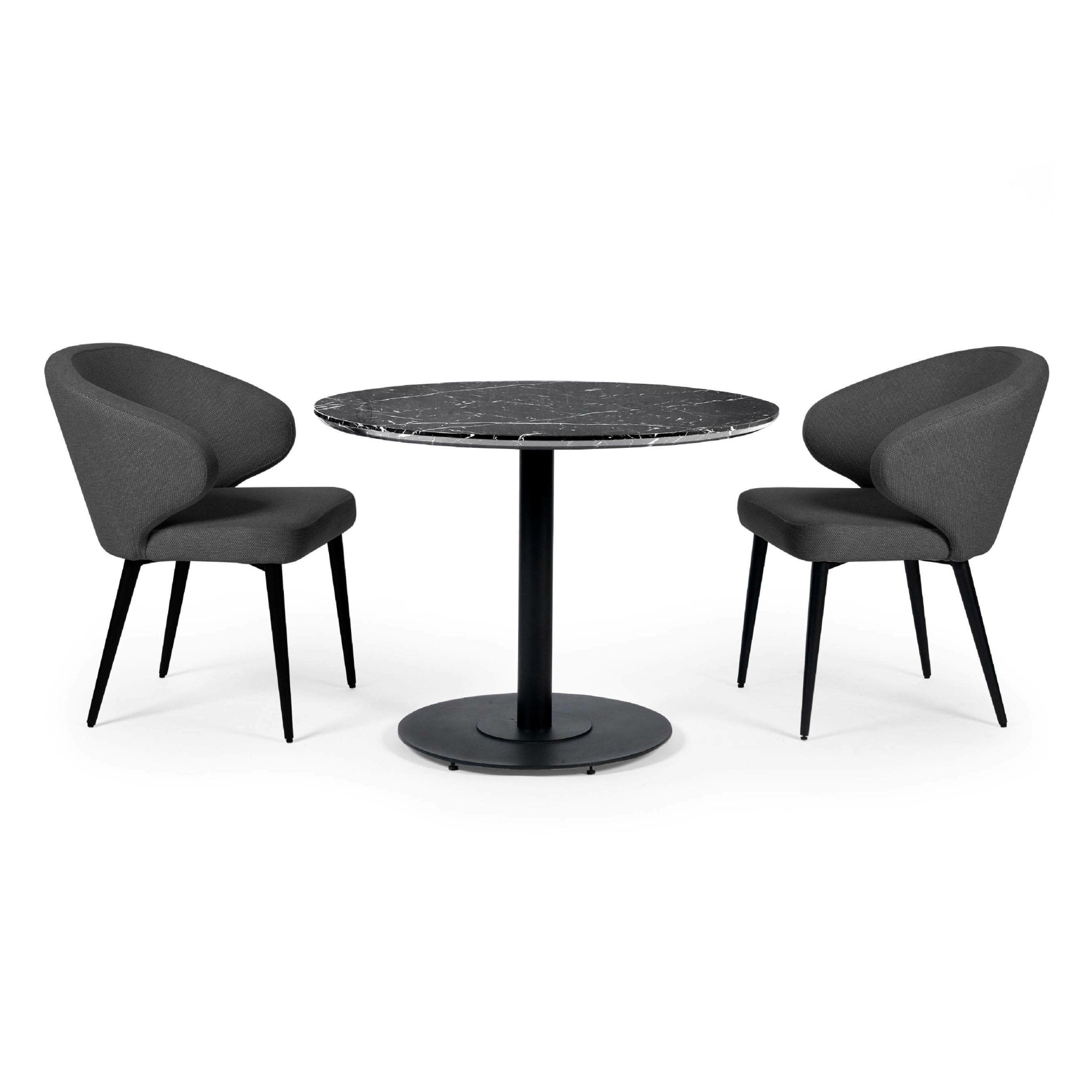 Luca 80cm Round Dining Table Black