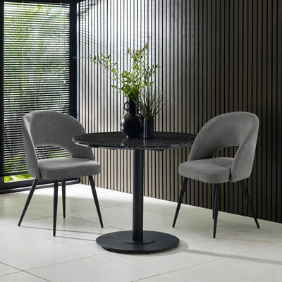 Luca 80cm Round Dining Table Black