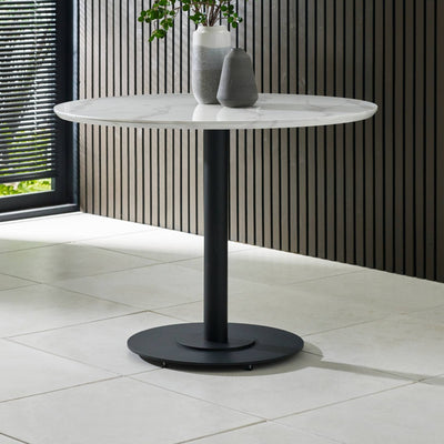 Luca 100cm Round Dining Table White