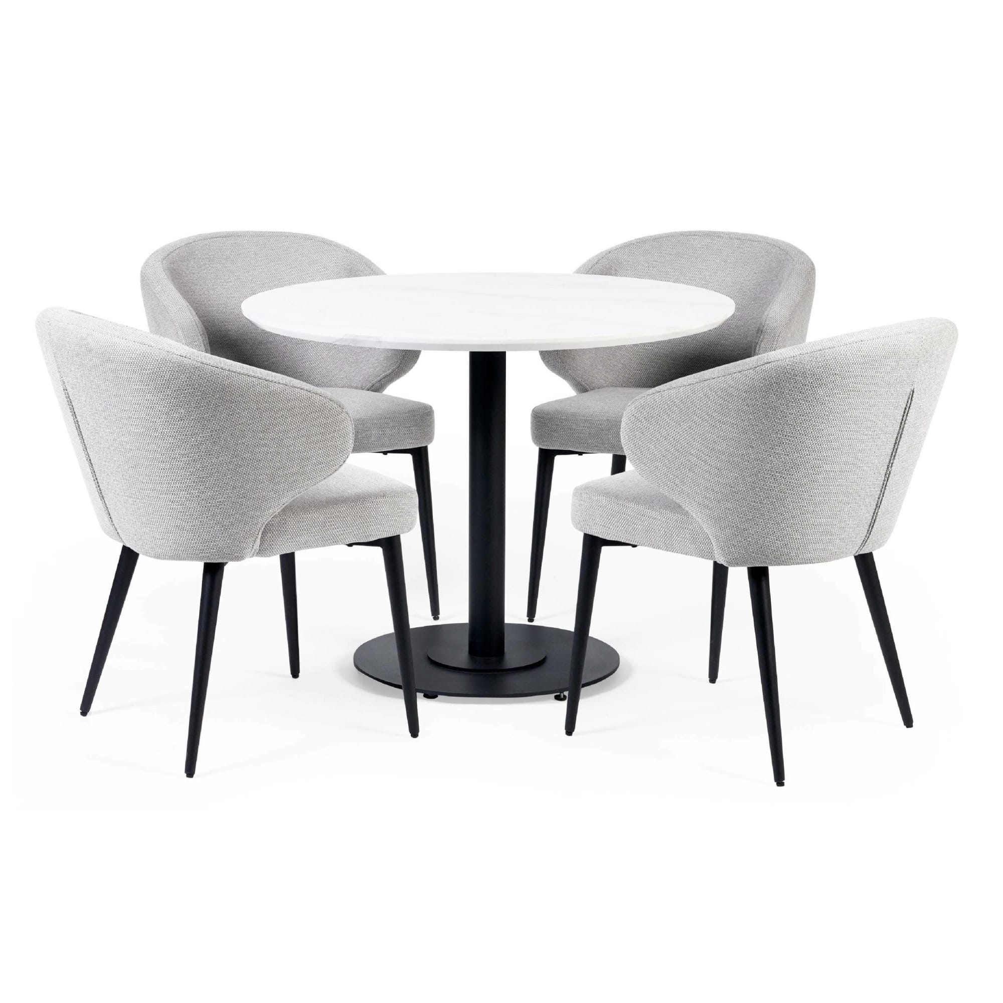 Luca 100cm Round Dining Table White