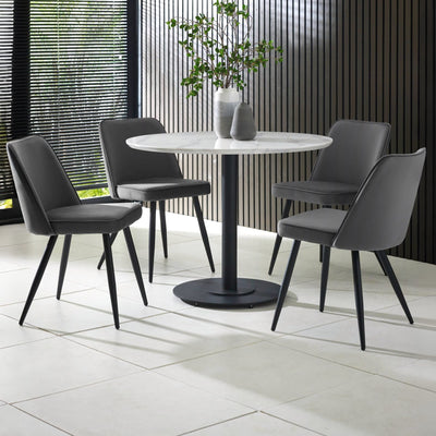 Luca 100cm Round Dining Table White
