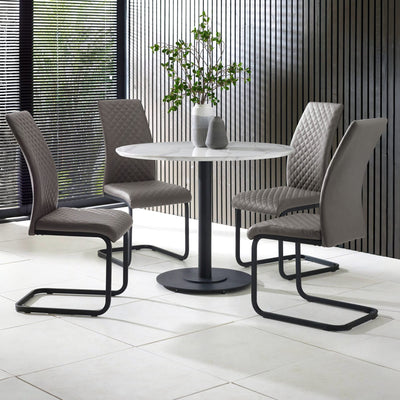 Luca 100cm Round Dining Table White
