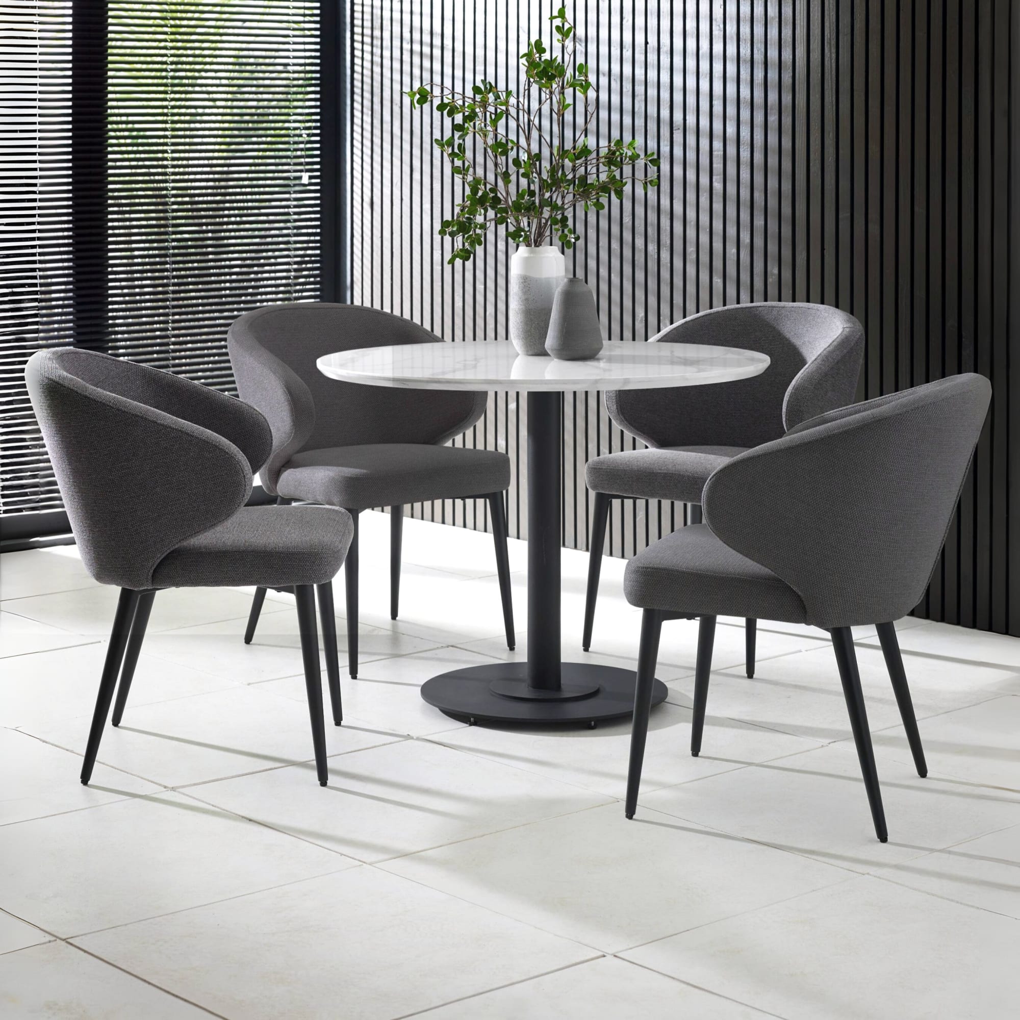 Luca 100cm Round Dining Table White
