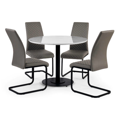 Luca 100cm Round Dining Table White
