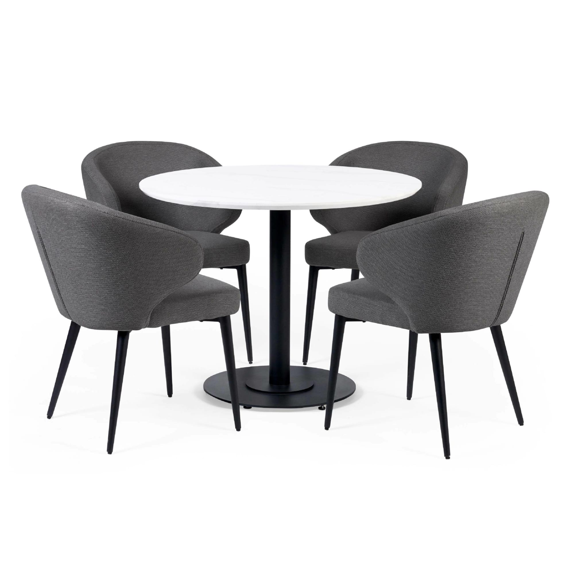 Luca 100cm Round Dining Table White