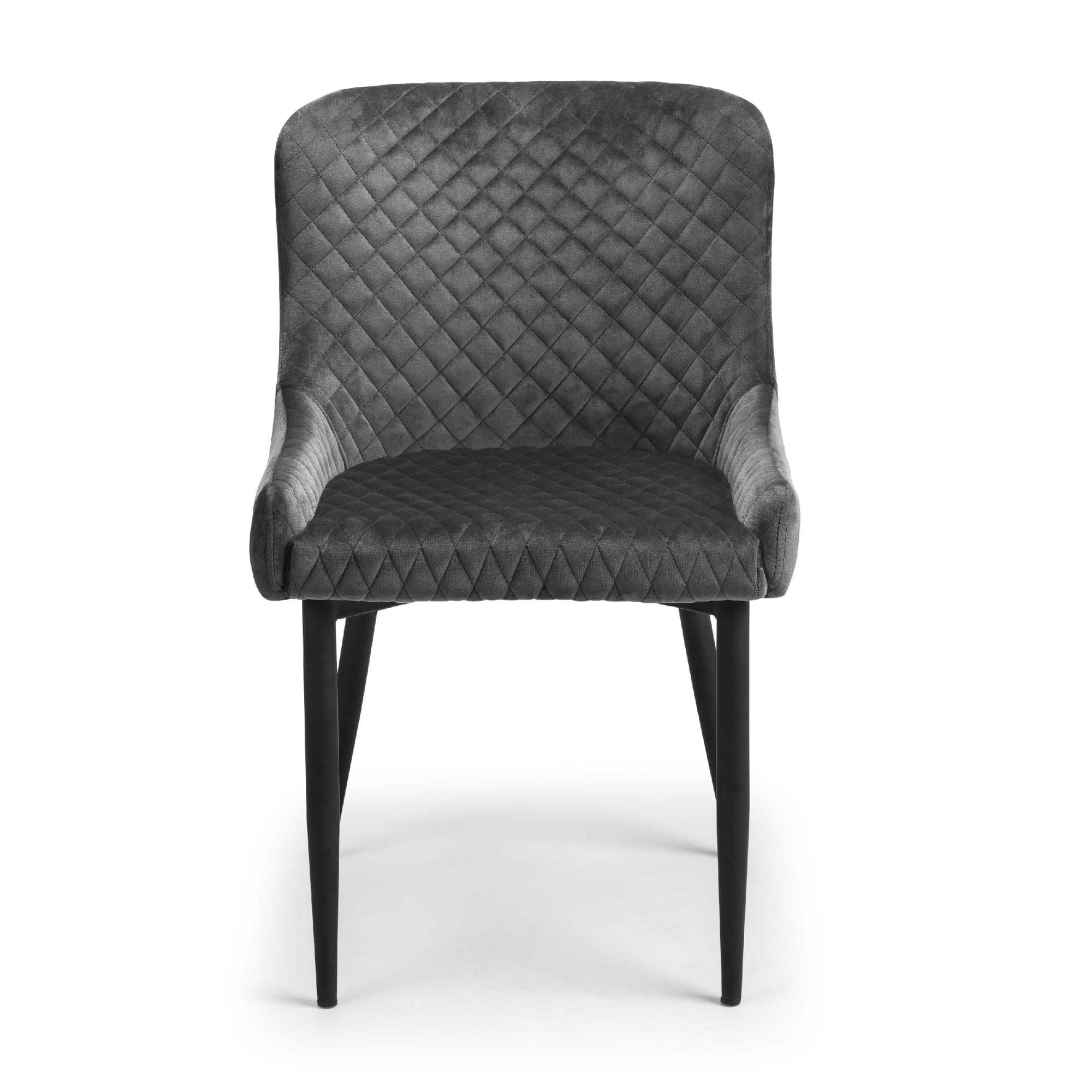 Set Of 2 Luxe Velvet Dining Chairs - Grey