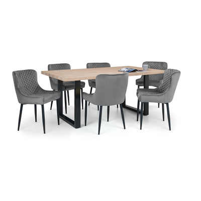 Set Of 2 Luxe Velvet Dining Chairs - Grey