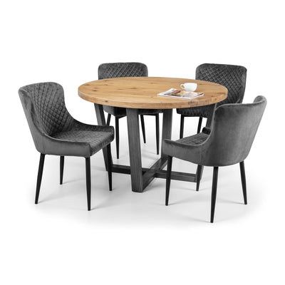 Set Of 2 Luxe Velvet Dining Chairs - Grey