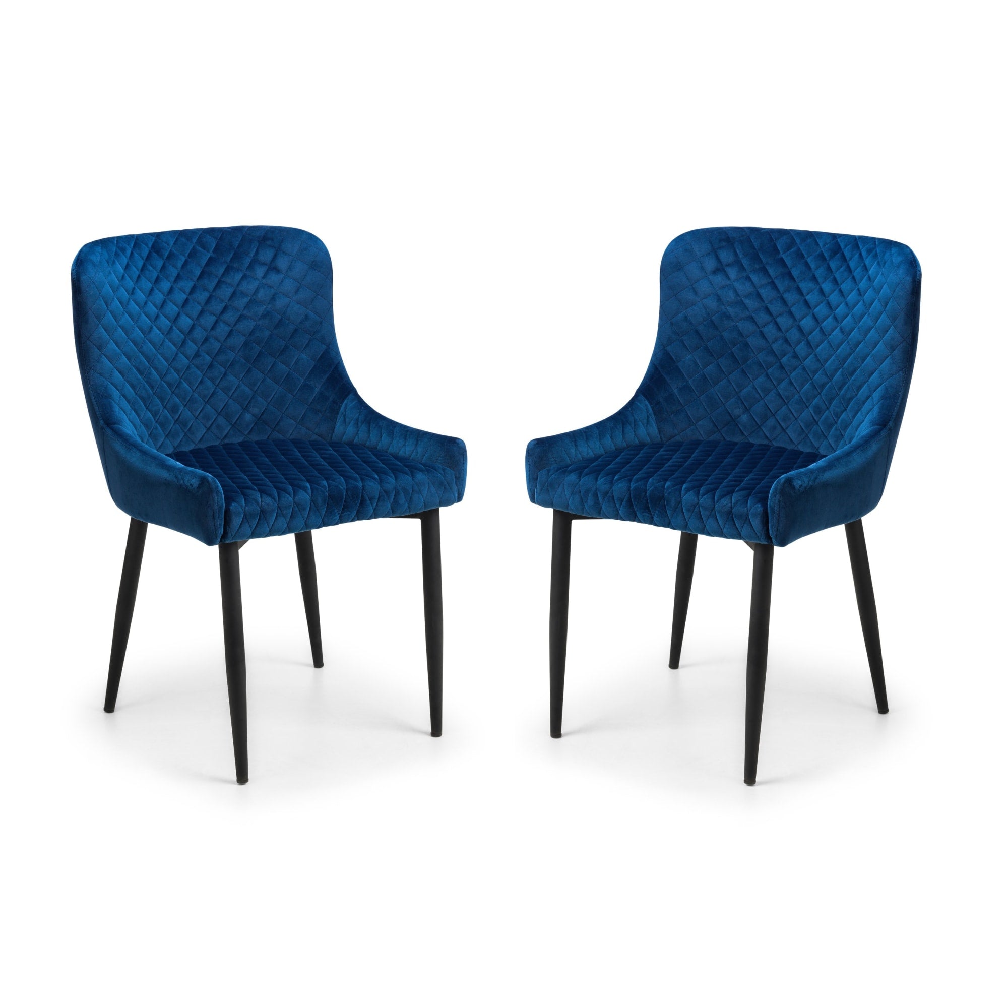 Set Of 2 Luxe Velvet Dining Chairs - Blue